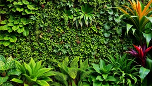 Tropical Forest Landscape with Umbrella Trees