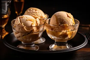 Delicious Coffee Ice Cream in Glass Cup