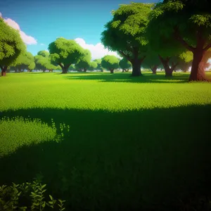 Idyllic Rapeseed Field amidst Lush Forest