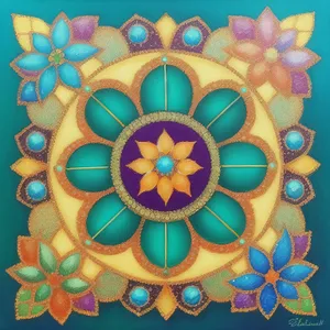 Colorful Floral Artistic Mosaic Wallpaper
