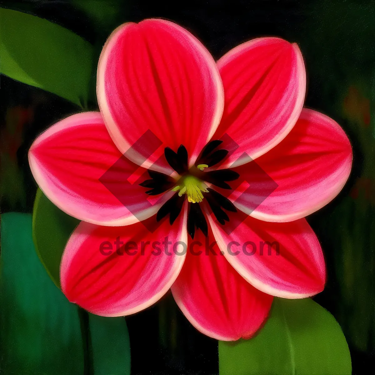 Picture of Vibrant Pink Tulip Blossoms in Spring Garden