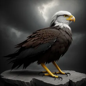 Majestic Predator: Bald Eagle Soaring with Intensity.