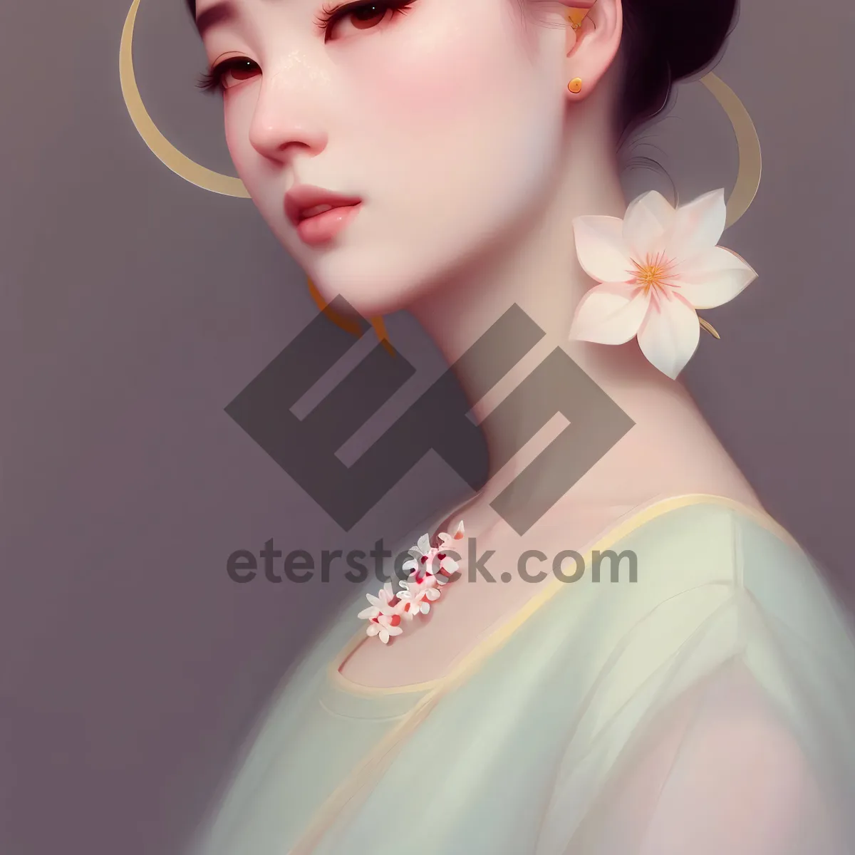 Picture of Refreshing Beauty: Sensual Lily Spa Portrait