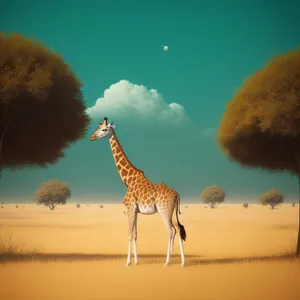 Graceful Giraffe Standing Tall in the Wilderness