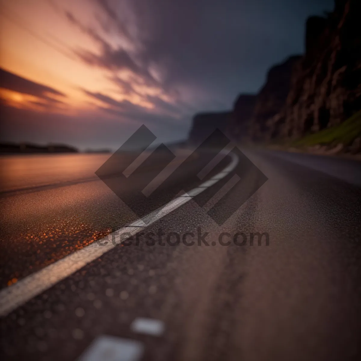 Picture of Fast drive on open road, surrounded by scenic landscape