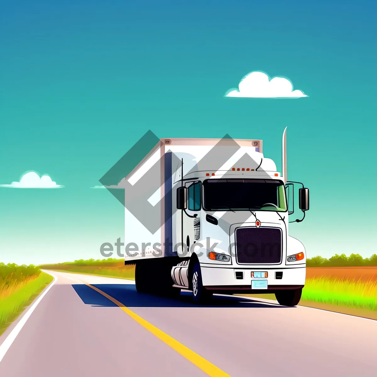 Picture of Speeding Freight Truck on Highway