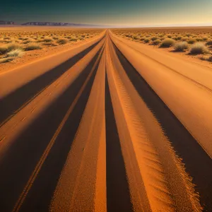 Golden Heat: Desert Road Through Dunes