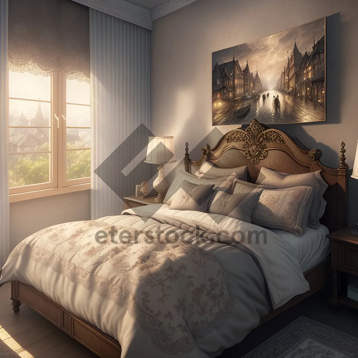 Picture of Modern Comfort - Luxurious Bedroom Retreat