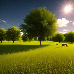 Idyllic Rapeseed Field Under Sunny Sky