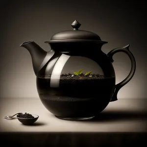 Traditional Ceramic Teapot with Handle - Hot Steaming Herbal Tea