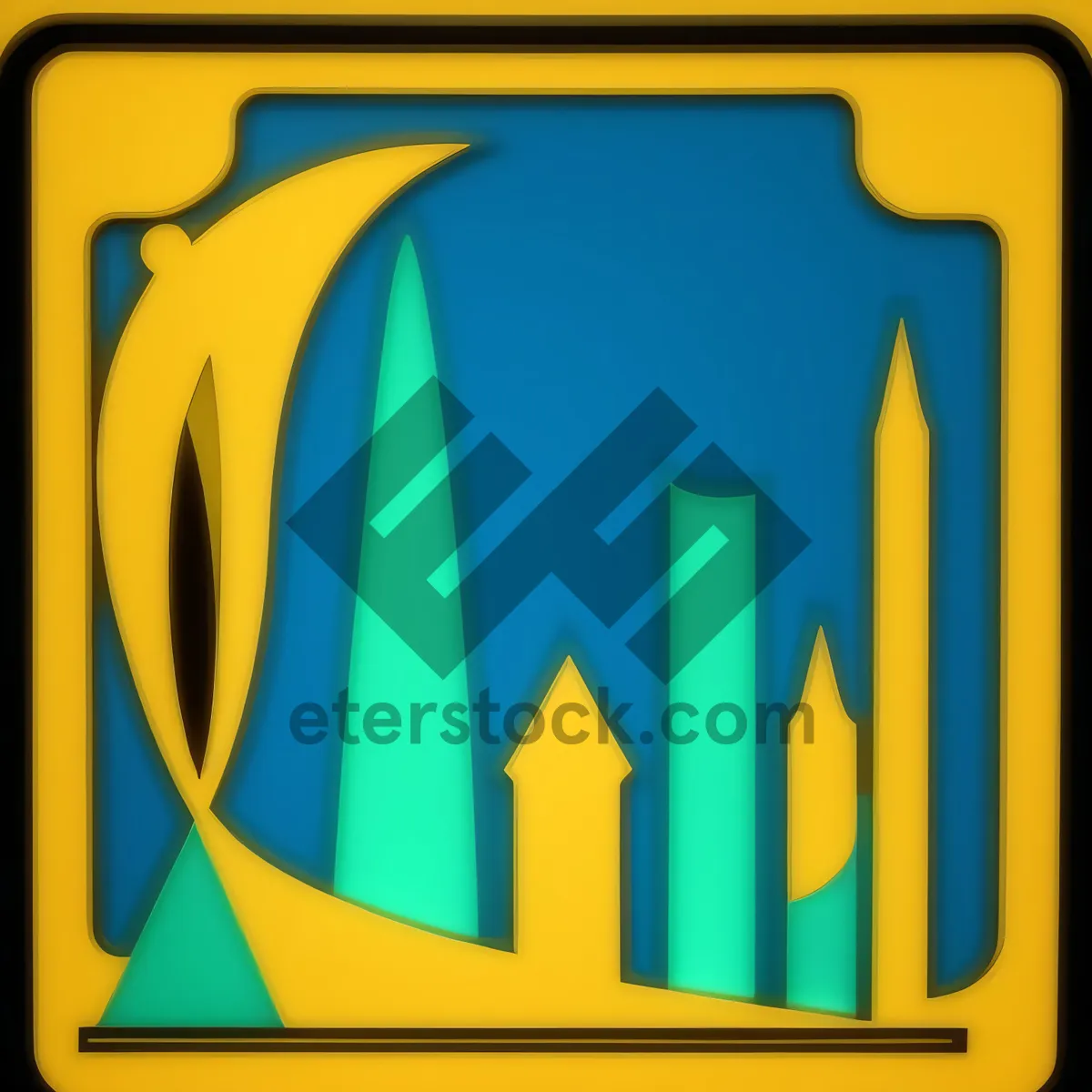 Picture of Web icon set in square button sign