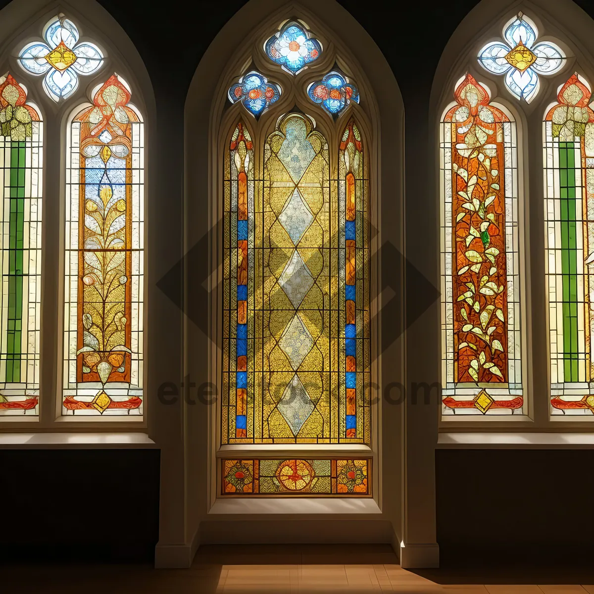 Picture of Stained Glass Window: Sacred Beauty Illuminates Cathedral