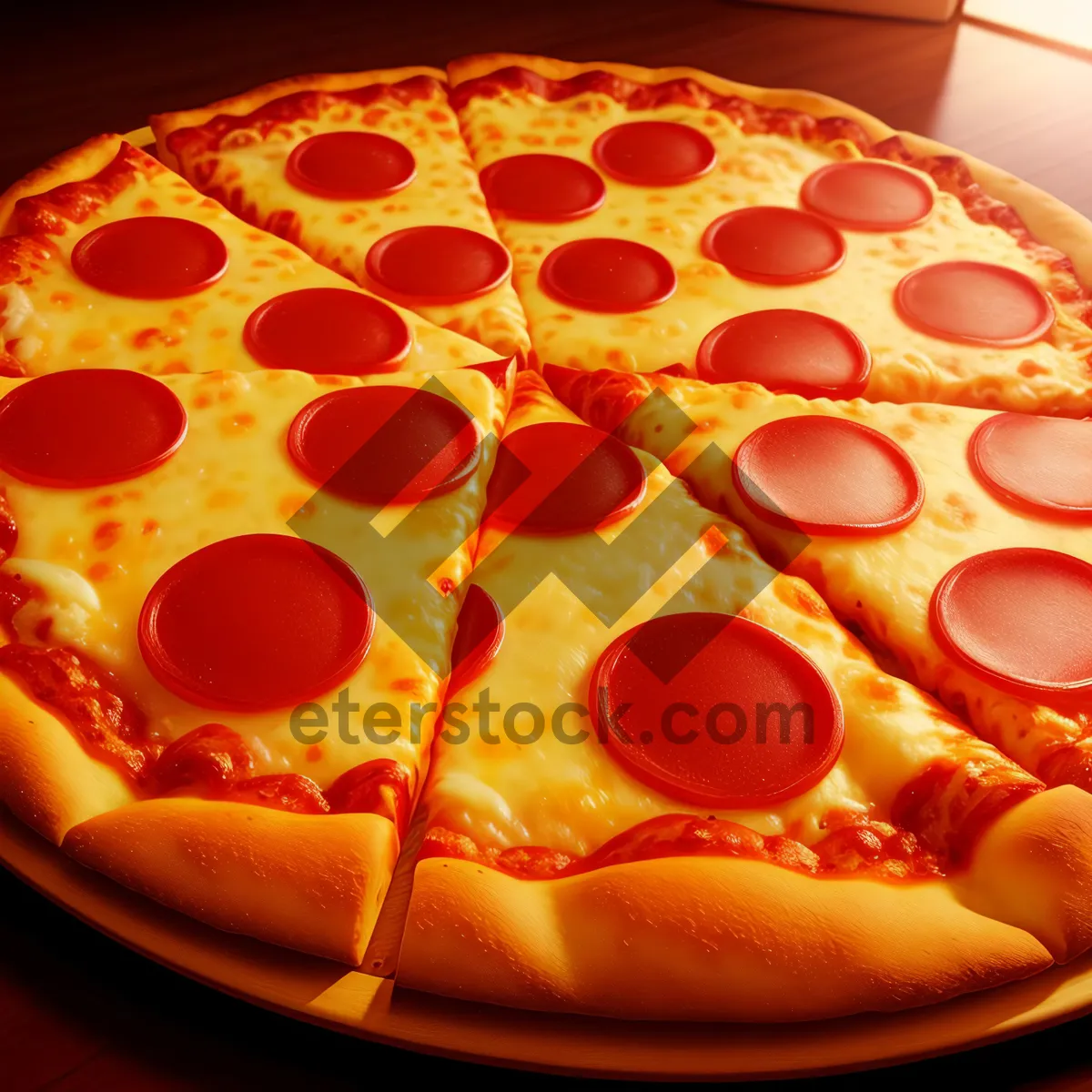 Picture of Delicious Gourmet Pizza on a Plate