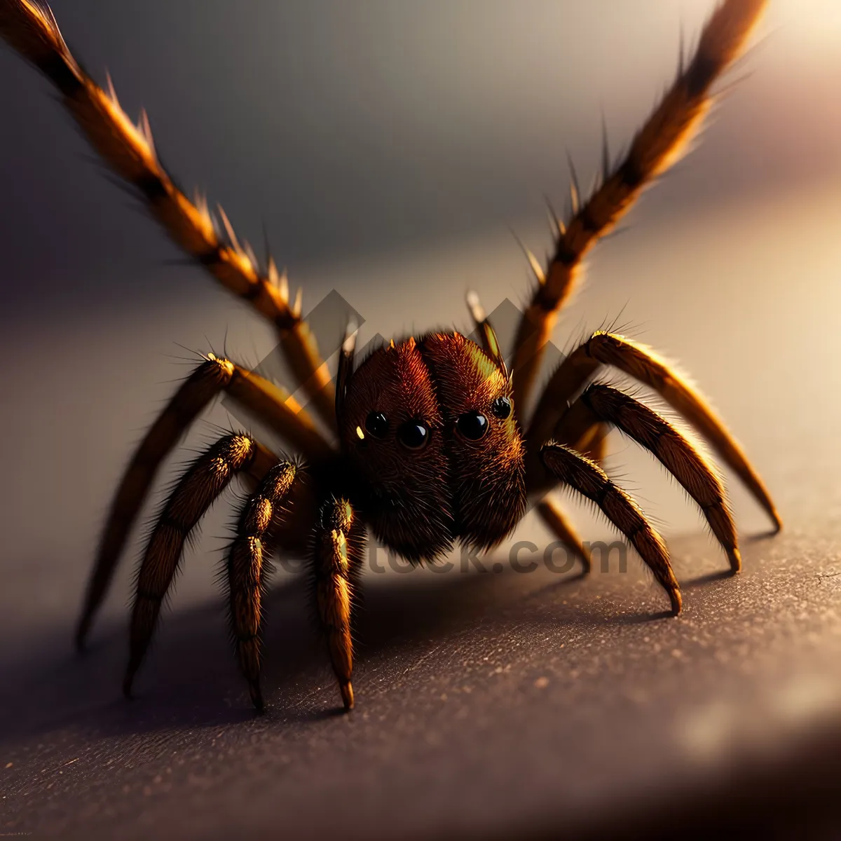 Picture of Hairy garden spider close-up capturing wildlife.