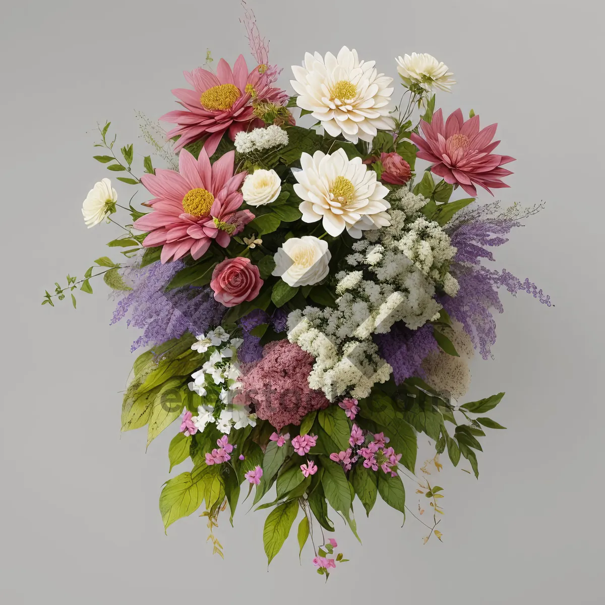 Picture of Colorful Spring Wedding Flower Arrangement in Vase