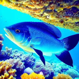 Colorful Tropical Fish Swimming in Exotic Coral Reef