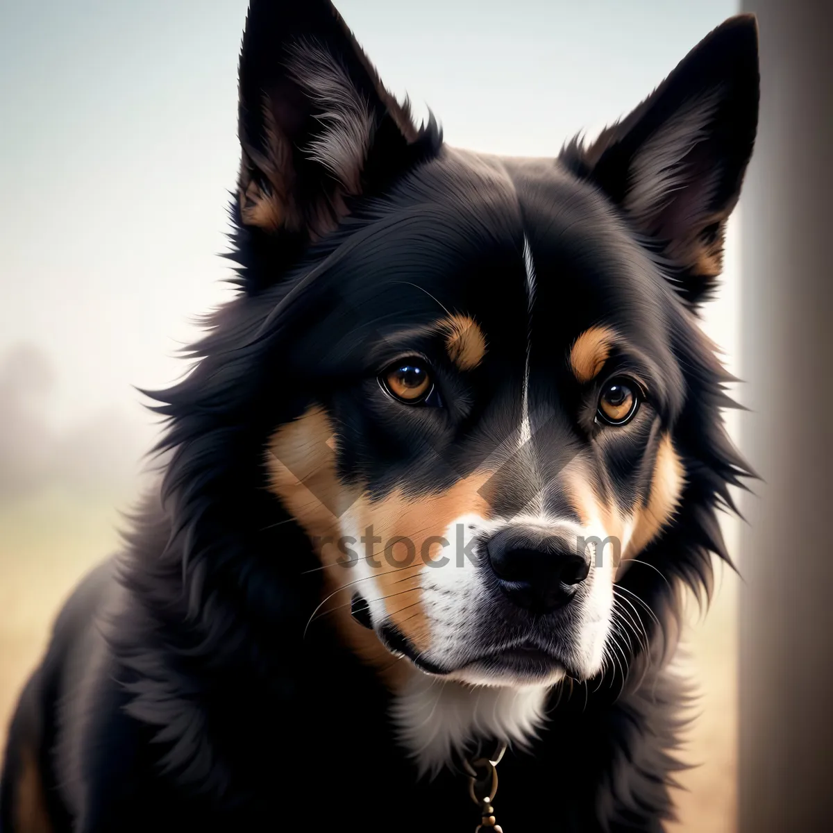 Picture of Beautiful Border Collie Shepherd Dog Portrait