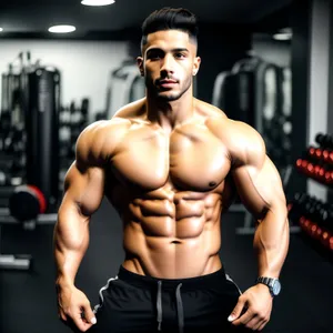 Attractive male athlete posing in studio portrait