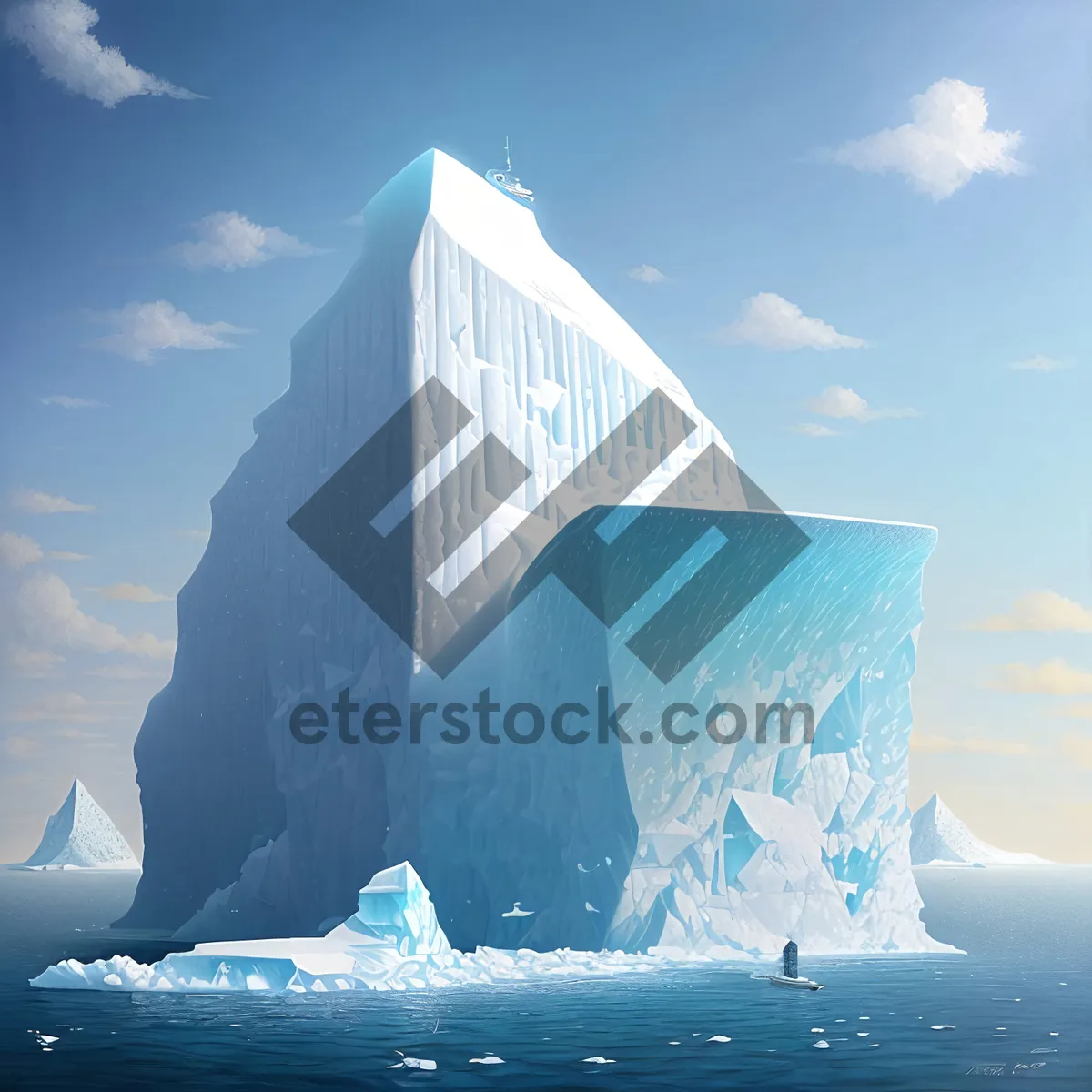 Picture of Heavenly Arctic Waterscape: Iceberg Glowing in Sunlight