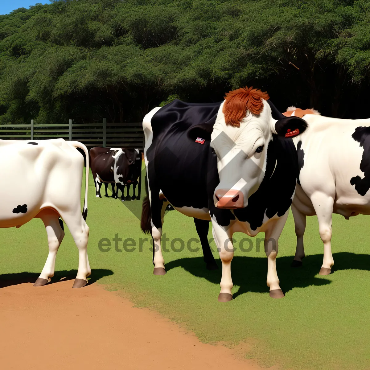 Picture of Idyllic Countryside Farm with Grazing Cows