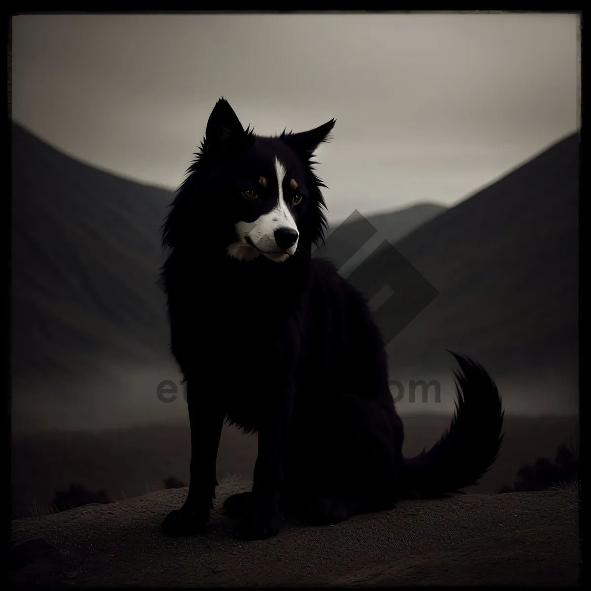 Picture of Adorable Border Collie and Shepherd Dog Pet