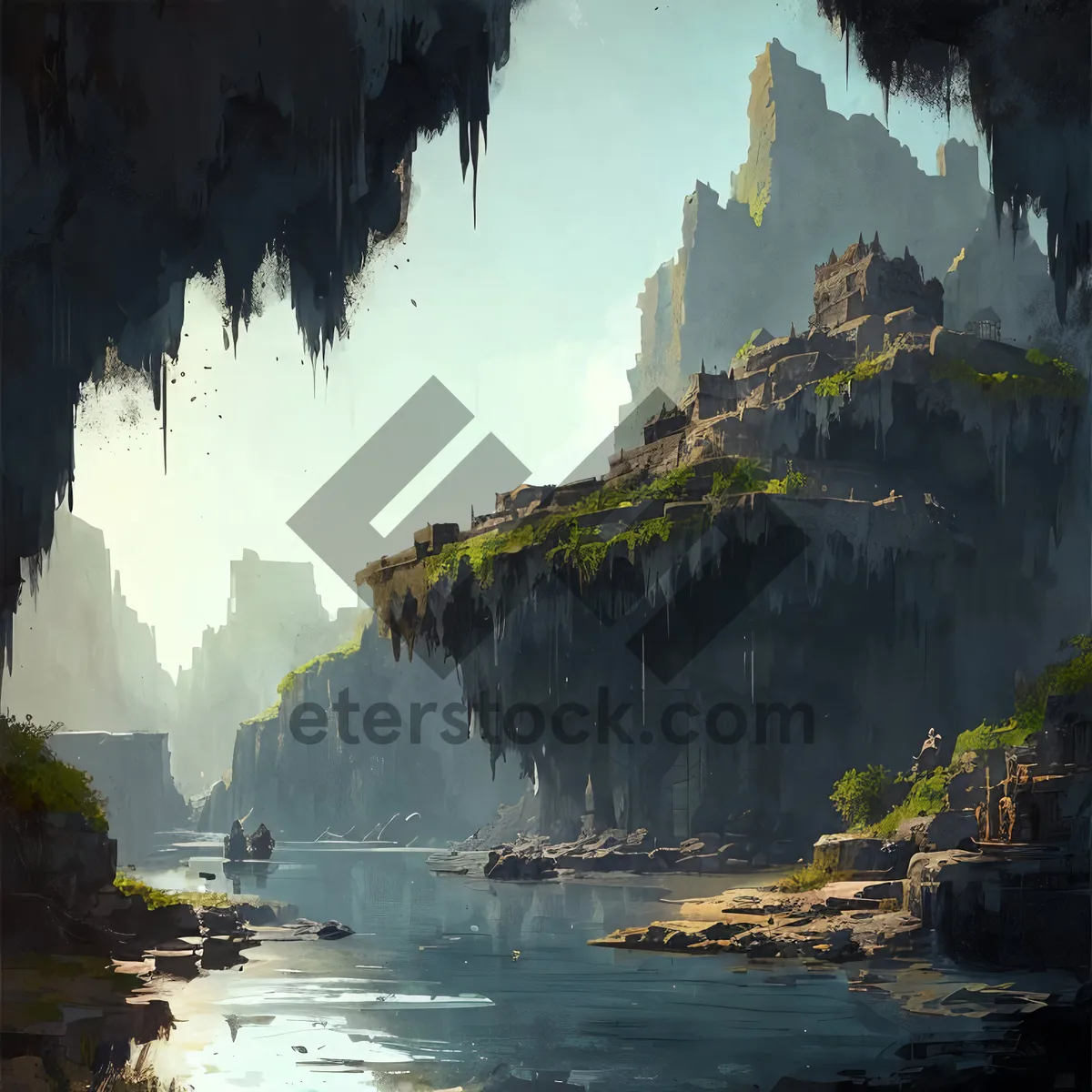 Picture of Serene Coastal Cliff overlooking Crystal Clear Waters