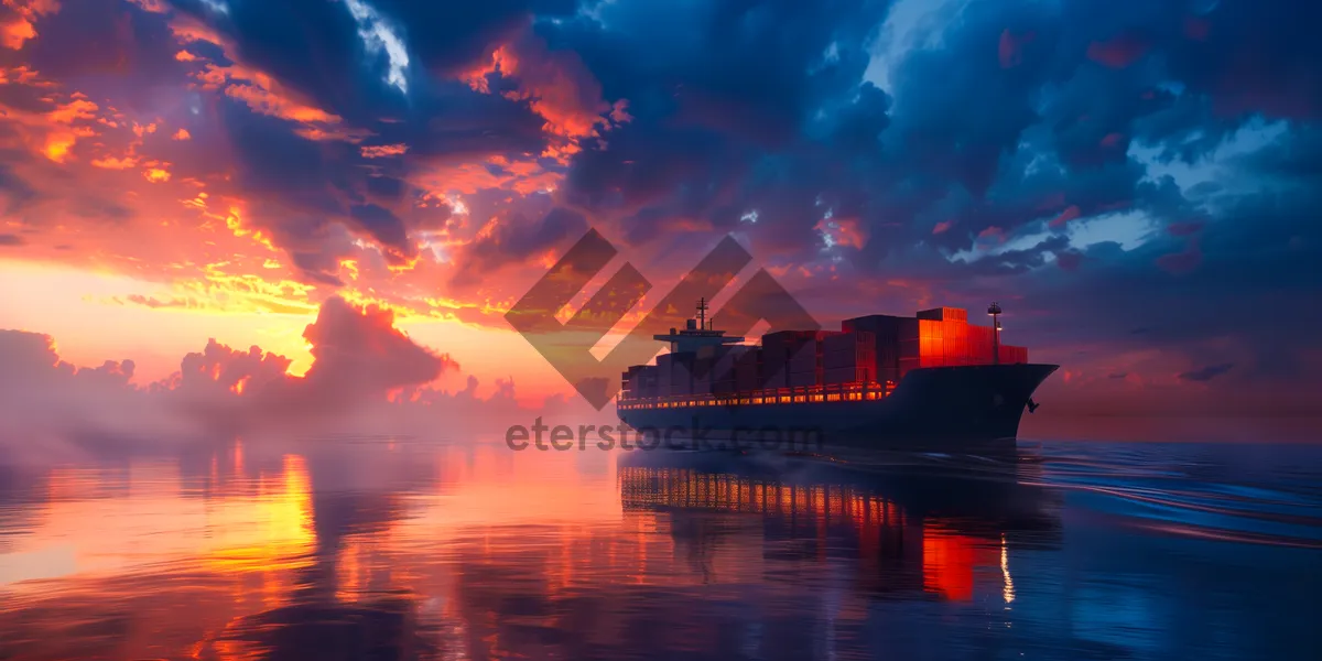 Picture of Urban Tower at Sunset Reflecting in River