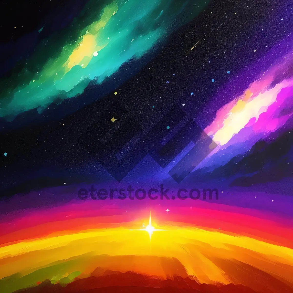 Picture of Futuristic Galaxy Lights in Motion, Digital Art