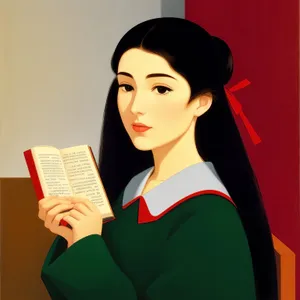 Smiling brunette businesswoman working on laptop computer