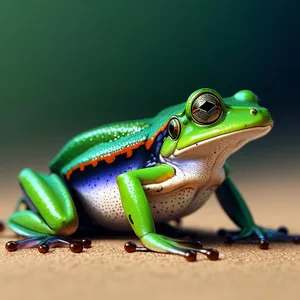 Vibrant Eyed Tree Frog in Orange