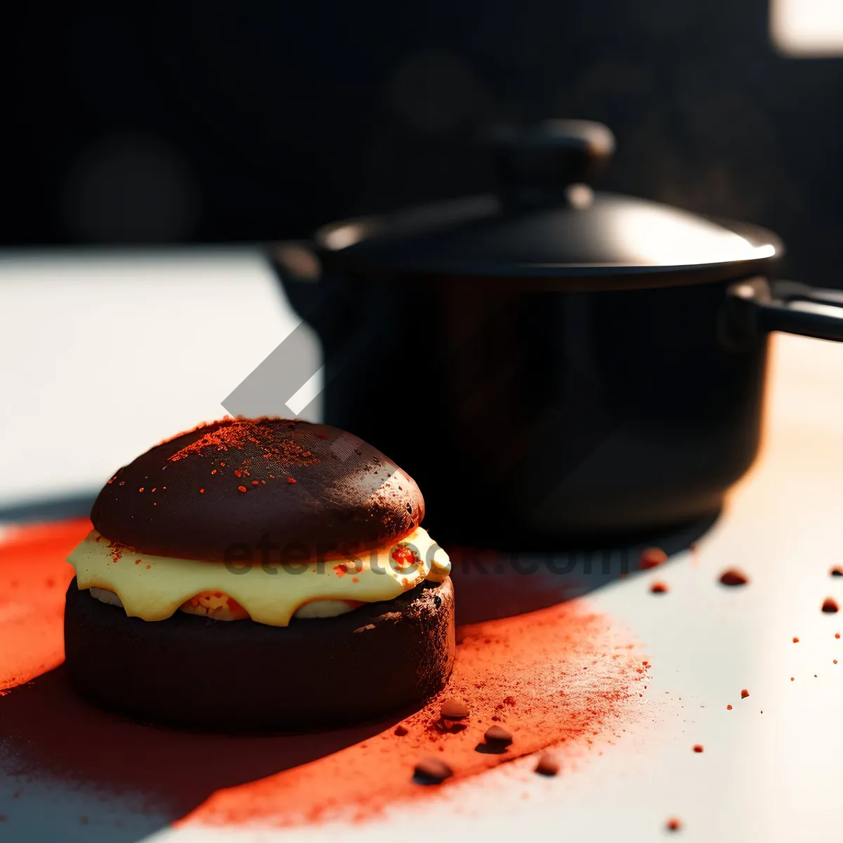 Picture of Delicious hot cream soup in bowl