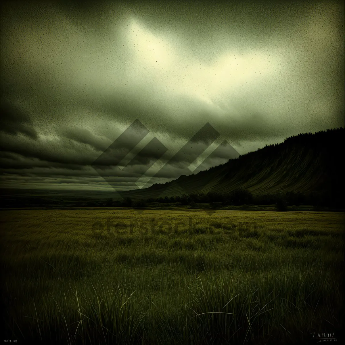 Picture of Vibrant Sunset Over Rural Steppe