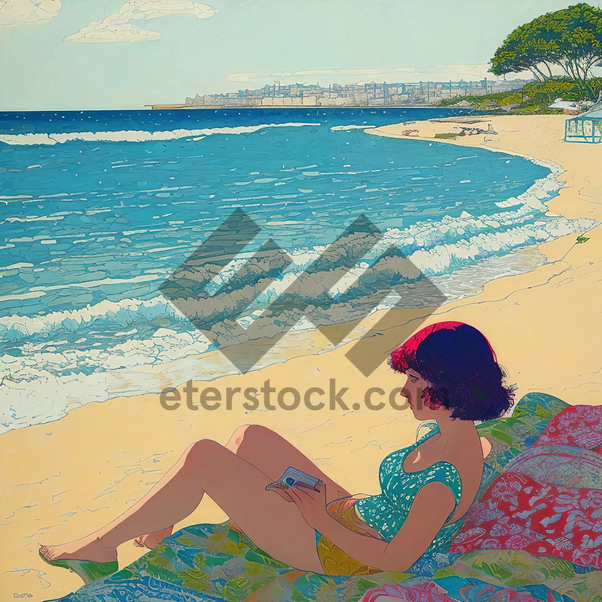 Picture of Serene Seaside Paradise: Clear Skies and Tranquil Waves