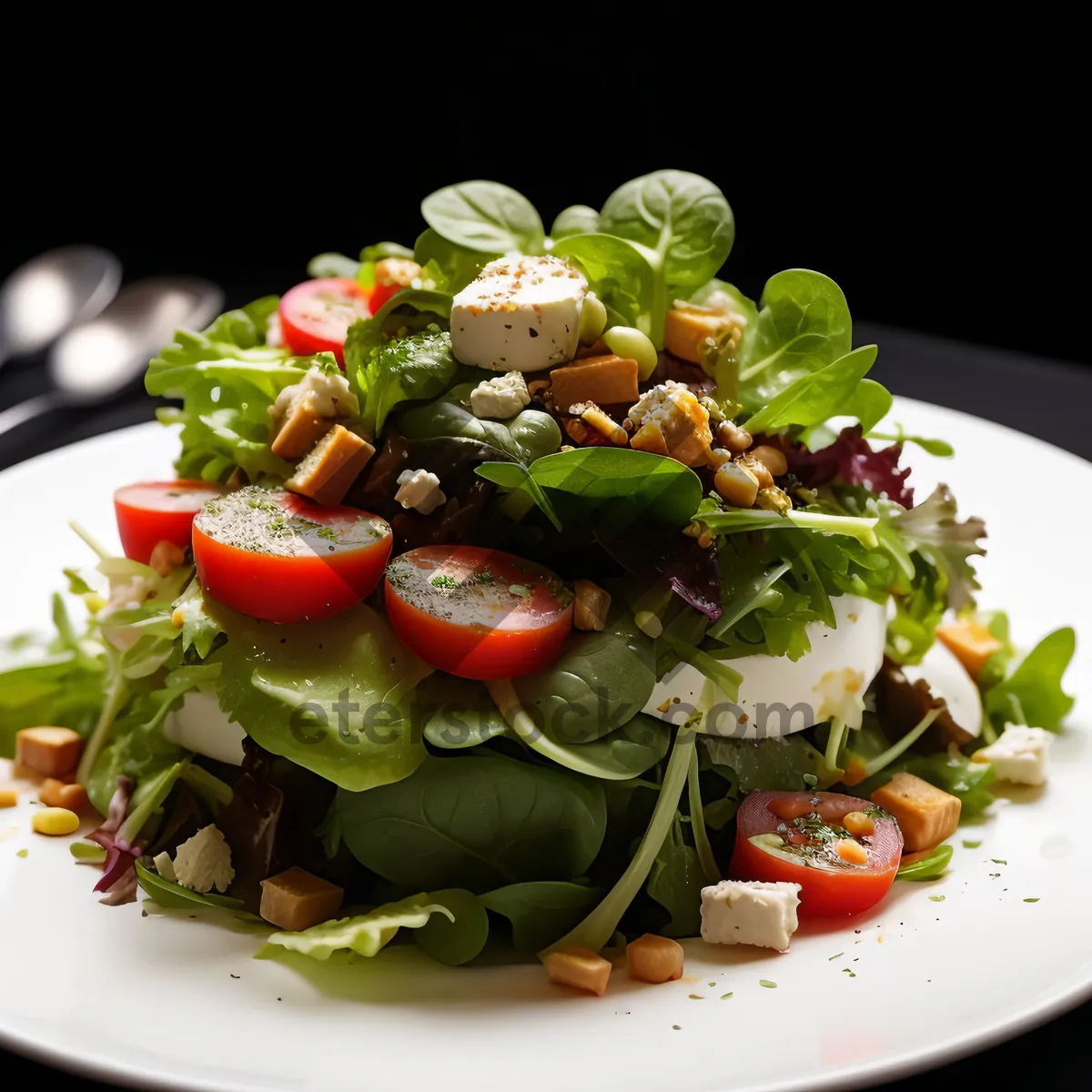 Picture of Gourmet Salad with Fresh Vegetables and Cheese