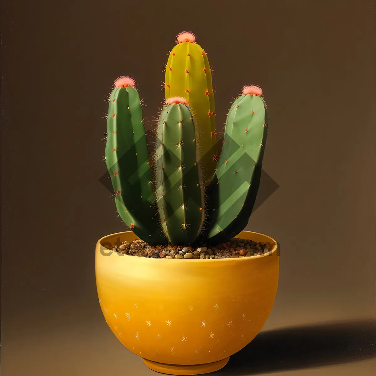 Picture of Fresh Spring Vegetable Gumbo with Yellow Cactus Flower