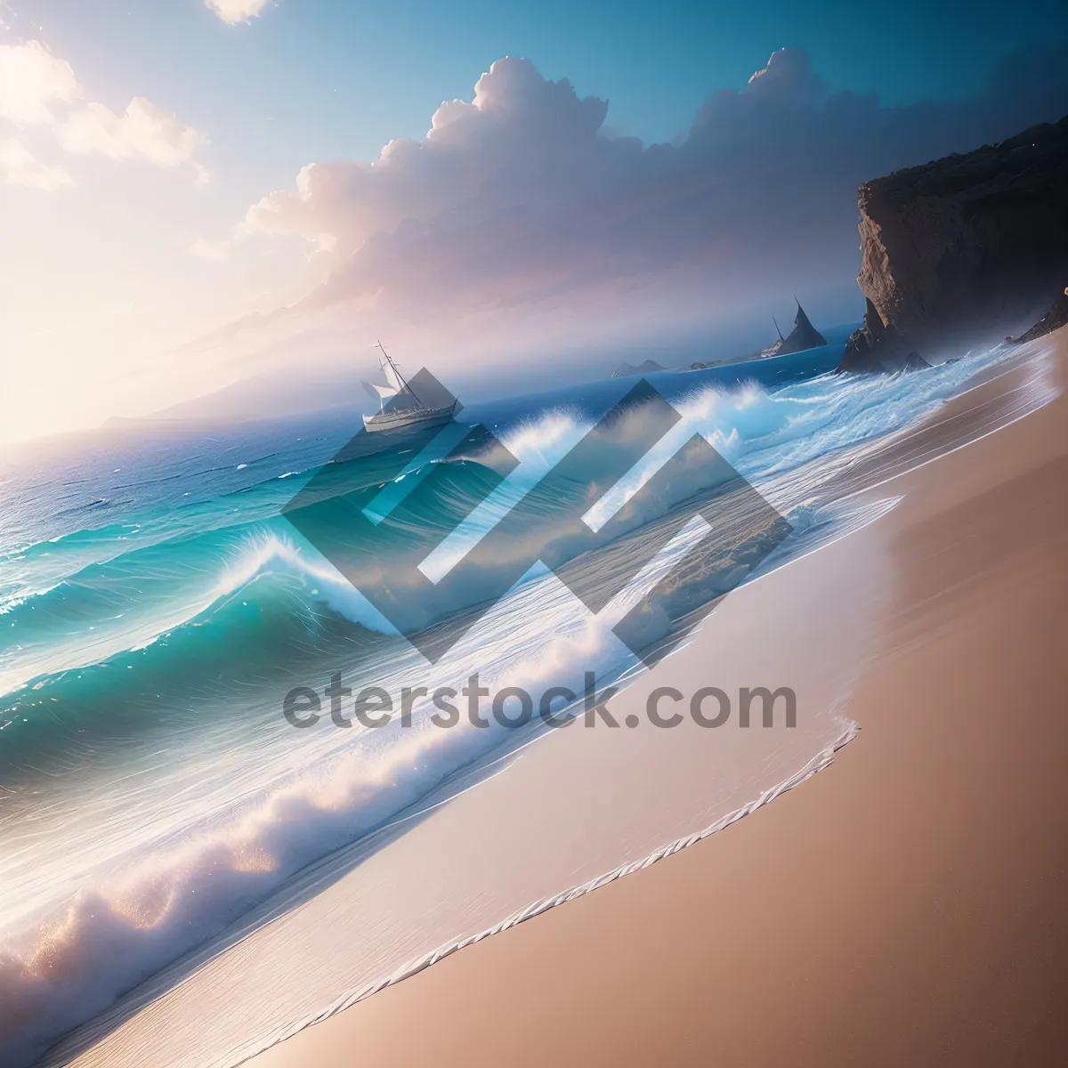 Picture of Serene Sunset Over Calm Ocean Waters