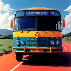Speedy School Bus on the Highway