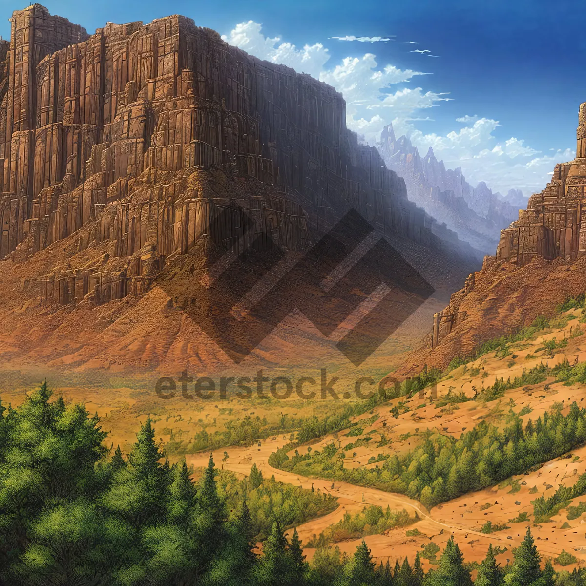 Picture of Majestic Canyon Overlooking Vast Mountain Landscape