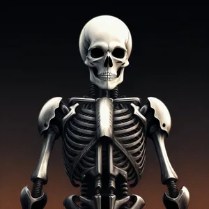 Eerie Skeleton Bust Sculpture - 3D Horror Art