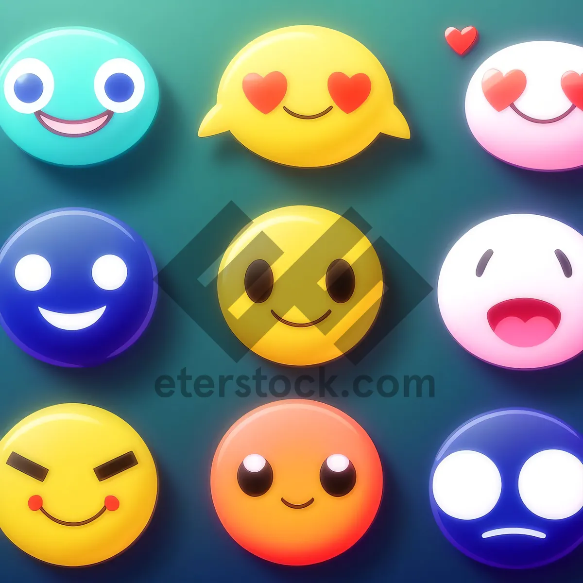 Picture of Web Button Icons Set in Glossy Cartoon Design