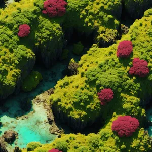 Colorful Tropical Coral Reef Underwater Garden