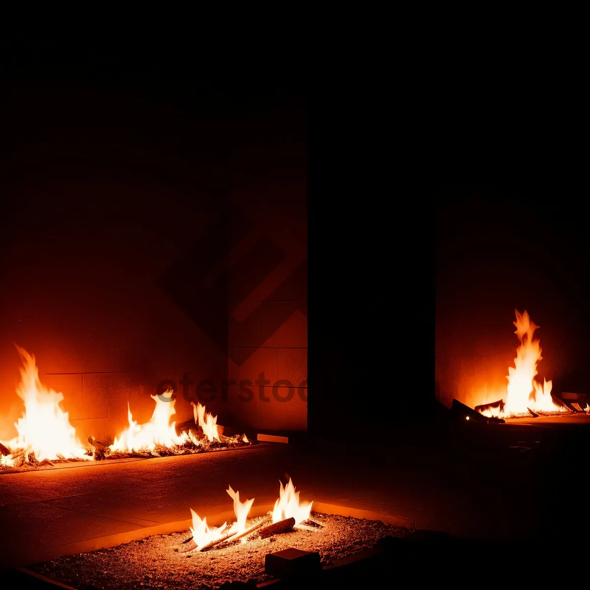 Picture of Fiery Glow: Harnessing Energy in a Burning Fireplace