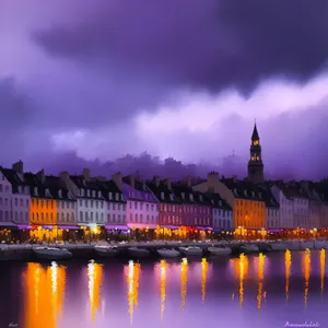 Enchanting Night View of Famous City Palace Along the River