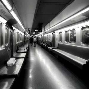 Urban Metro Transit: Modern Subway Train in Motion