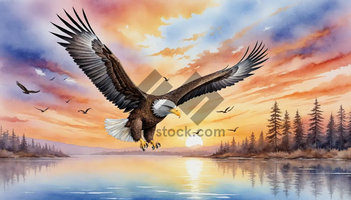 Picture of Freedom in Flight: Bald Eagle Soaring High