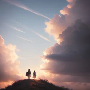 Vibrant Sunset Sky with Atmospheric Lighting