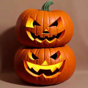 Glowing Jack-o'-Lantern Smiling in the Dark