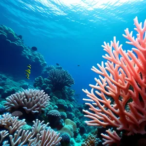 Colorful Reef Life in Sunlit Underwater Paradise