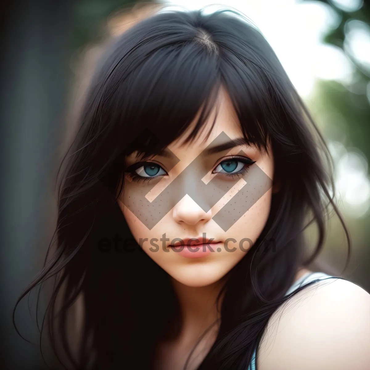 Picture of Beautiful Brunette Fashion Model with Stunning Locks