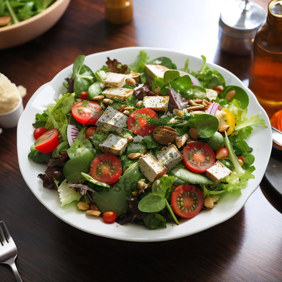 Picture of Delicious Vegetable Gourmet Plate with Grilled Meat